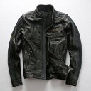 本革バイク 本革 牛革 ライダース バイク用 革 革ジャン レザー メンズ