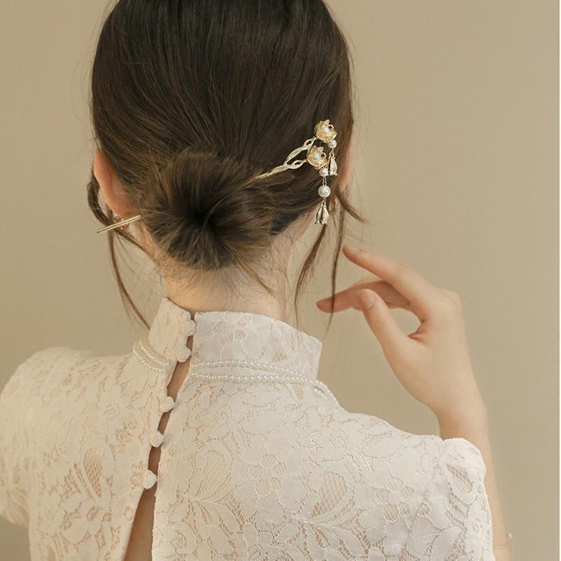 かんざし 簪 ヘアピン ヘアスティック 髪飾り レディース 女性 ヘアアクセサリー 髪留め ヘアアレンジ フラワー お花 お洒落 きれいめ 大人可愛い 3