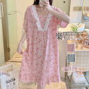 ネグリジェ フリル 花柄 パジャマ ワンピース ゆったり 夏 春 ワンピース半袖 ロング レディース 寝巻き 部屋着 体型カバー可愛い
