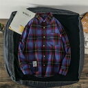 チェックシャツ メンズ 長袖 秋 シャツ メンズシャツ カジュアルシャツ チェック柄 ポケット 秋服 ゆったり おしゃれ かっこいい トップス