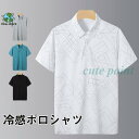 ポロシャツ 冷感ポロシャツ メーズ ゴルフウェア Tシャツ 接触冷感 半袖 ビジネス ビズポロ プルオーバー クールモノトーン ゆったり 夏