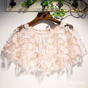 ウエディングショール ウェディングケープ ウェディングショール ピンク ケープ ブライダル 結婚式 二次会 披露宴 花嫁 肩掛け 大人可愛い フラワー