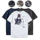 半袖Tシャツ メンズ プリント 文字 キャラクター カジュアル ロゴT アメカジ 猫 クルーネック 夏新作