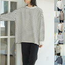 トレーナー クルーネック ボーダー 秋服 トップス カットソー プルオーバー ビッグシルエット レディース