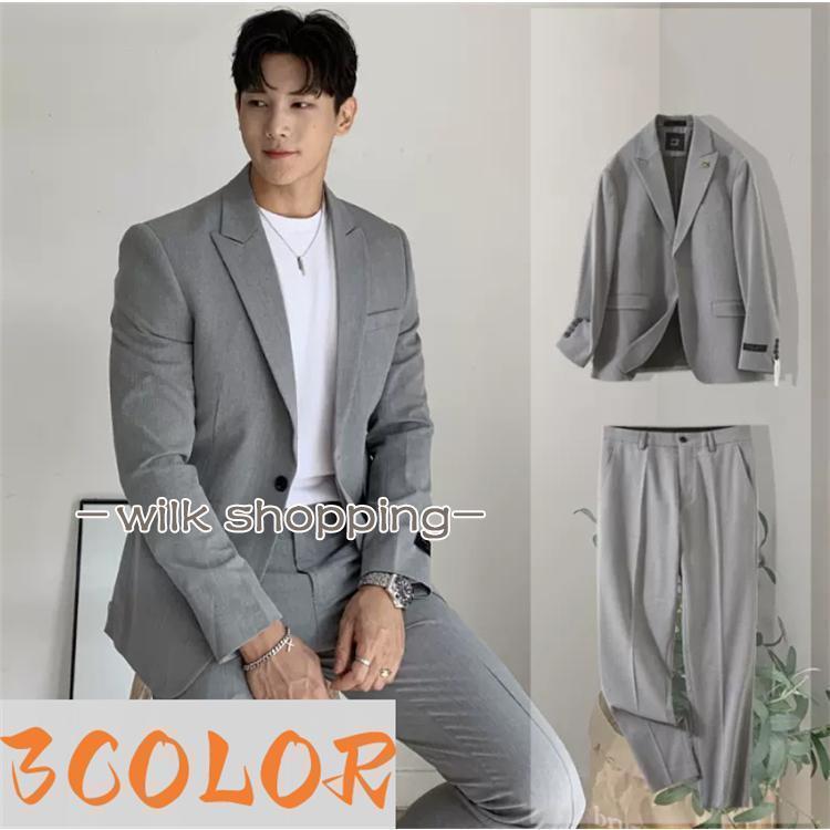 スーツ メンズ カジュアルセットアップ スリム かっこいい 結婚式 パーティー メンズファッション 新作