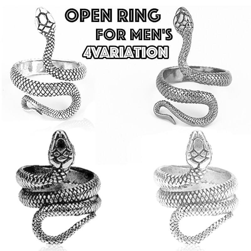 指輪 オープンリング ファッションリング メンズ 男性 アクセサリー スネーク 蛇 へび ヘビ アンティーク調 エキゾチック リアル かっこいい お洒