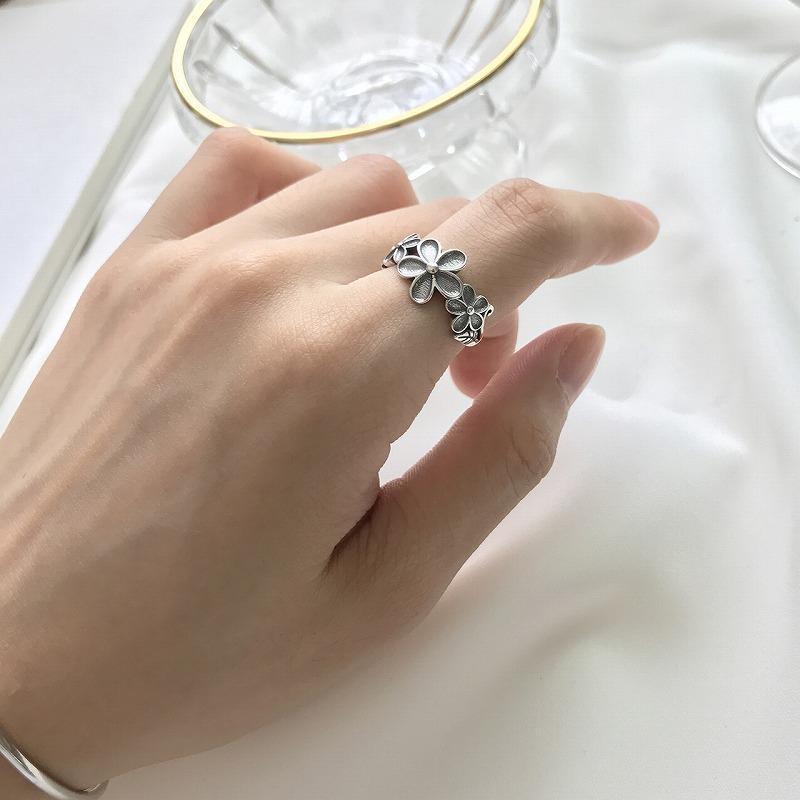 オープンリング 指輪 リング レディース 女性 女子 女の子 アクセサリー 花 フラワー リーフ ファッション小物 服飾雑貨 ギフト 贈り物 プレゼン