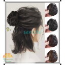 お団子 クリップ型 ポイントウィッグ 髪飾り 部分ウィッグ ヘアピース ナチュラル 付け毛 髪 かつら レディース 女性 普段使い 高級耐熱 通気性 軽量