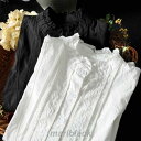 シャシャツ ブラウス レディース 春 夏 秋 長袖 前開き シャツブラウス フリル襟 綿混 レース シャツブラウス コットン スタンドカラー 通勤