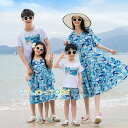 親子服 ビーチ 上下セット Tシャツワンピース花柄母女 家族服 親子ペアルック 親子コーデ セットアップ おしゃれ カジュアルウェアハワイ風 夏