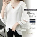 Tシャツ レディース シフォン ブラウス 半袖 tシャツ 大きいサイズ ビッグシルエット トップス 体型カバー カジュアル 通勤夏