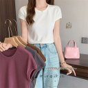 tシャツ Tシャツ 汗染み防止フレンチスリーブTシャツ レディース 無地 着痩せ 夏 リラックス カジュアル キレイめ 着心地 韓国ファッション 可愛い
