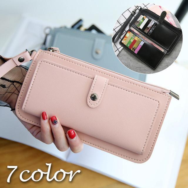 長財布 レディース ストラップ付 クラッチバッグ お財布バッグ ジッパー ファスナー カード収納 さいふ..