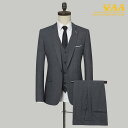 スリーピース 3ピーススーツ ビジネススーツ フォーマルスーツ 礼服 セットアップ 一つボタン カジュアル グレー 秋 メンズ