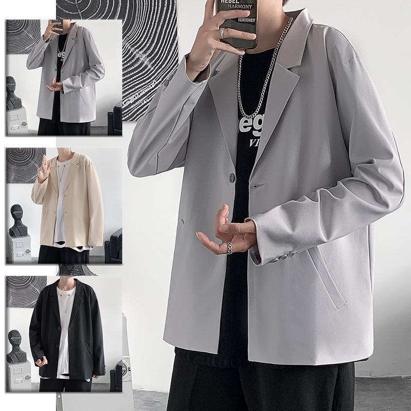 テーラード スーツ ブレザー 無地 冬 メンズ シングル 上着 外套 ライトアウター 長袖 カジュアル ビジカジ