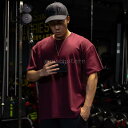 Tシャツ メンズ 半袖 ゆったり ルーズ フィットネスウエア スポーツ ジム 無地 ランニング トレーニングウェア ジム 運動 筋トレ 吸汗速乾 カジュアル 夏