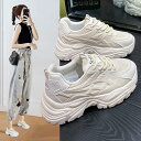 厚底スニーカー レディース ダッドスニーカー スニーカー スニーカー 韓国 ウォーキングシューズ 厚底 スニーカー 靴 白 黒 かわいい 滑らない