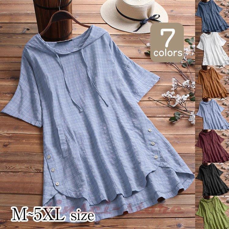 ブラウス 40代 レディース シャツ 春 新作 チュニック 長袖 韓国風 トップス 体型カバー 大きいサイズ ..