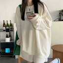 Tシャツ ゆったり ロングT 長袖 レディース 無地 シンプル ドロップショルダー レディース トップス
