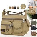 ショルダーバッグ メンズ レディース キャンバス 斜めがけ バッグ 大容量 小物入れ ストラップ調整可 ブランド 肩掛け 軽い 敬老の日 父の日
