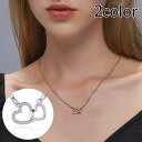 ネックレス アクセサリー レディース 女性用 ゴールドカラー シルバーカラー ハート ラインストーン かわいい おしゃれ シンプル ギフト 記念日 誕