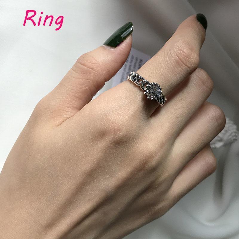 指輪 オープンリング レディース 女性 シルバー925 アクセサリー かわいい おしゃれ キラキラ ラインストーン フリーサイズ 調節可能 ビンテージ(4)