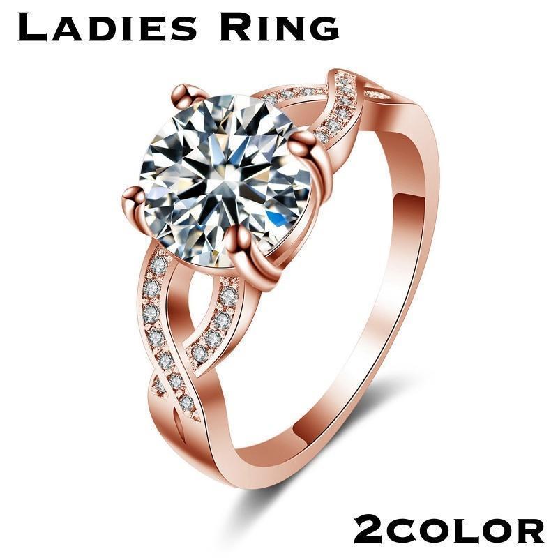 指輪 リング レディース 女性 アクセサリー ラインストーン 一粒 キラキラ 華やか シルバーカラー ゴールドカラー お洒落 大人可愛い お出かけ パ