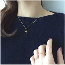 ネックレス ペンダント クロス 十字架 立体 チェーン アクセサリー レディース シンプル 上品 おしゃれ ゴールドカラー モチーフ 小さめ ぷっくり(4)