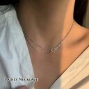 ネックレス アクセサリー レディース 女性用 ハート チェーン ボールチェーン 鎖型 アシンメトリーデザイン おしゃれ かわいい プレゼント ギフト