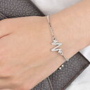 ブレスレット アクセサリー レディース 女性用 チャーム ラインストーン シルバーカラー ハートビート 心電図 銀色 かわいい おしゃれ シンプル ギ