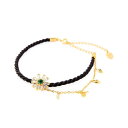 ブレスレット チェーン フラワー 花 蜂 ドクロ スカル レディース アクセサリー おしゃれ ゴールドカラー ブラック ラインストーン グリーン