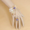 フィンガーブレスレット レディース アクセサリー レース 指輪 リング アズキチェーン チャーム 上品 可愛い 花 フラワー 蝶 バタフライ モチーフ