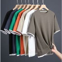Tシャツ メンズ 夏服 七分袖Tシャツ トップス クルーネック 夏 サマー メンズファッション シンプル カジュアル