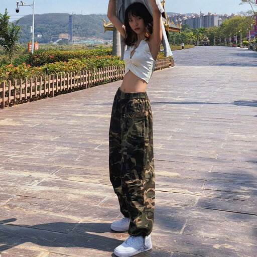 ヒップホップHIPHOP カーゴパンツ 原宿系 BFファッション ダンスパンツ レディース カモフラ 迷彩柄 サルエルパンツ ウエストゴム ジョガー パンツ ヒップホップHIPHOP カーゴパンツ 原宿系 BFファッション ダンスパンツ レディース カモフラ 迷彩柄 サルエルパンツ ウエストゴム ジョガー パンツ