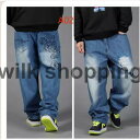 極太 デニム ジーンズ パンツ メンズ ルーズフィット B系 レディース ヒップホップ ストリート系 ワイドパンツ HIPHOP バギーパンツ ダンス 大きいサ...