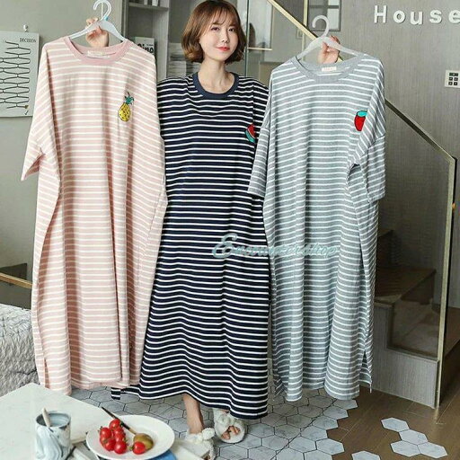 ネグリジェ パジャマ レディース 夏 半袖 可愛い ボーダー 部屋着 寝巻き ロング丈Tシャツ ワンピース オシャレ きれいめ ルームウエア ゆったり 3色 ネグリジェ パジャマ レディース 夏 半袖 可愛い ボーダー 部屋着 寝巻き ロング丈Tシャツ ワンピース オシャレ きれいめ ルームウエア ゆったり 3色