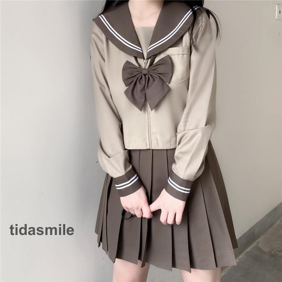 女子高生 制服 セーラー服 女子高校生 学生服 長袖 セットアップ 上下セット 制服 卒業式 入学式 文化祭 学園祭 可愛い 蝶ネクタイ付き イベント