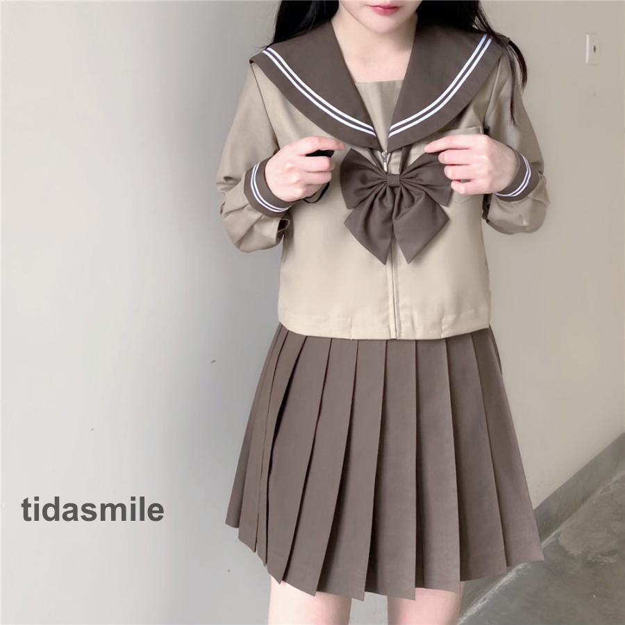 女子高生 制服 セーラー服 女子高校生 学生服 長袖 セットアップ 上下セット 制服 卒業式 入学式 文化祭 学園祭 可愛い 蝶ネクタイ付き イベント