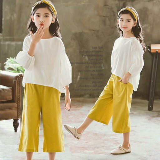 キッズ 女の子 セットアップ 子供服 上下セット ブラウス 長袖 9分丈 ガウチョパンツ 韓国子供服 可愛い おしゃれ 2点セット ジュニア 通学 通園 キッズ 女の子 セットアップ 子供服 上下セット ブラウス 長袖 9分丈 ガウチョパンツ 韓国子供服 可愛い おしゃれ 2点セット ジュニア 通学 通園