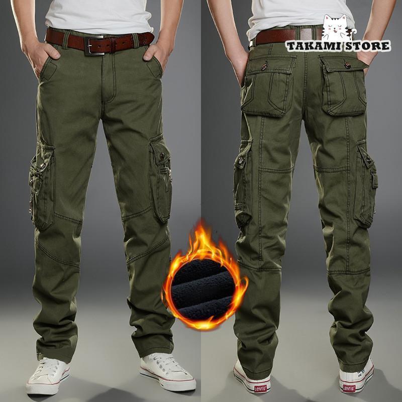 楽天結ショップ　楽天市場店カーゴパンツ メンズ 冬 裏起毛 ミリタリーパンツ 暖パン 作業服 多ポケット 長ズボン 多機能 防寒ズボン 大きいサイズ 登山パンツ アウトドア