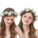 花冠 ウェディング カチューシャ 森ガール ひまわり 花かんむり ヘッドドレス 手作り 髪飾り ブライダル 花輪 造花 ビーチ 旅行 リゾート 結婚式 撮影