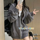 パーカー レディース ロング丈 フード付き 長袖 ジップアップ 羽織り アウター 切り替え ゆったり カジュアル 着痩せ 春秋 通勤 高級感 おしゃれ