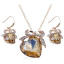 ネックレス ピアス 2点セット レディース アクセサリー ペンダント ビジュー ラインストーン ゴールド お洒落 ギフト 記念日(4)