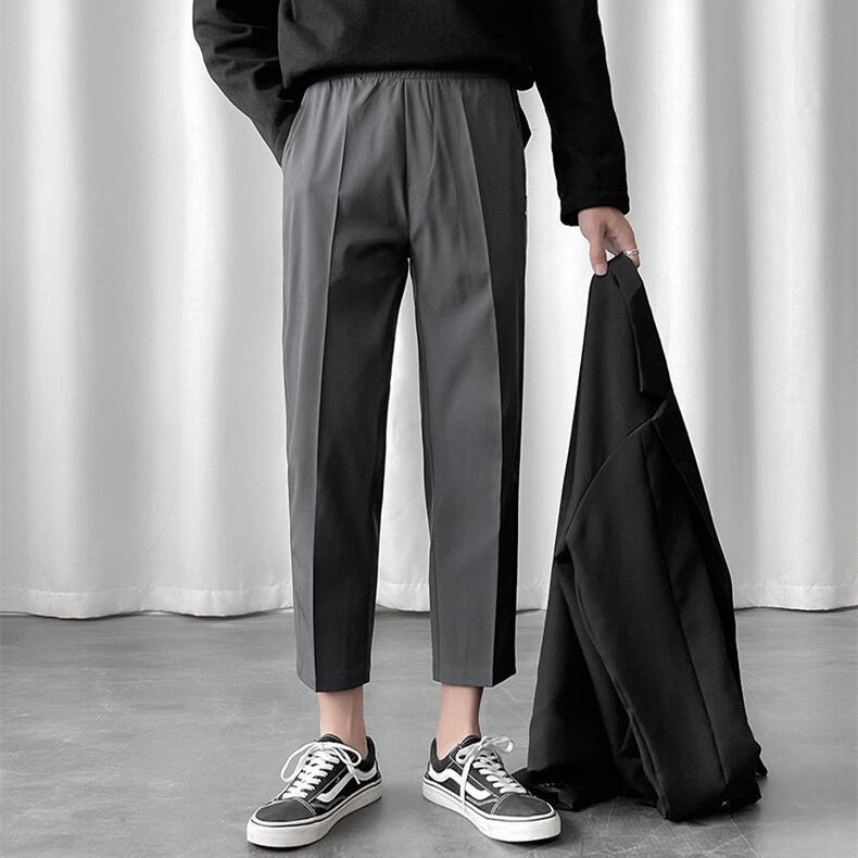 カジュアルスラックス メンズ スリム無地 デーパートパンツ20代 30代 細身 春夏秋 ファッション ワイドルーズ ゆったり 薄手 新作