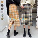 タイトスカート レディース ロングスカート 秋 スカート チェック柄 ミモレ丈スカート チェック柄スカート マキシ丈スカート 通勤 ボトムス