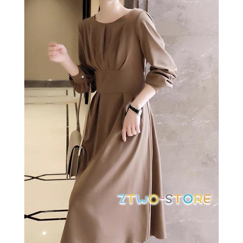 ワンピース 春 きれいめ ワンピース 膝丈 フレアワンピース 長袖 春 秋 ワンピースドレス 上品 シンプ..