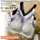 ブラジャー ノンワイヤー 着痩せ 見せる 広め肩紐 脇高 フルカップ レースブラ 超盛りブラ 小さく見せる 105E 全カップ(4)