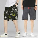 送料無料 ハーフパンツ メンズ ショートパンツ 5分丈 無地 総柄 紐付き 薄手 通気性 接触冷感 ウエストゴム ポケット 涼しい ゆったり 快適 夏用