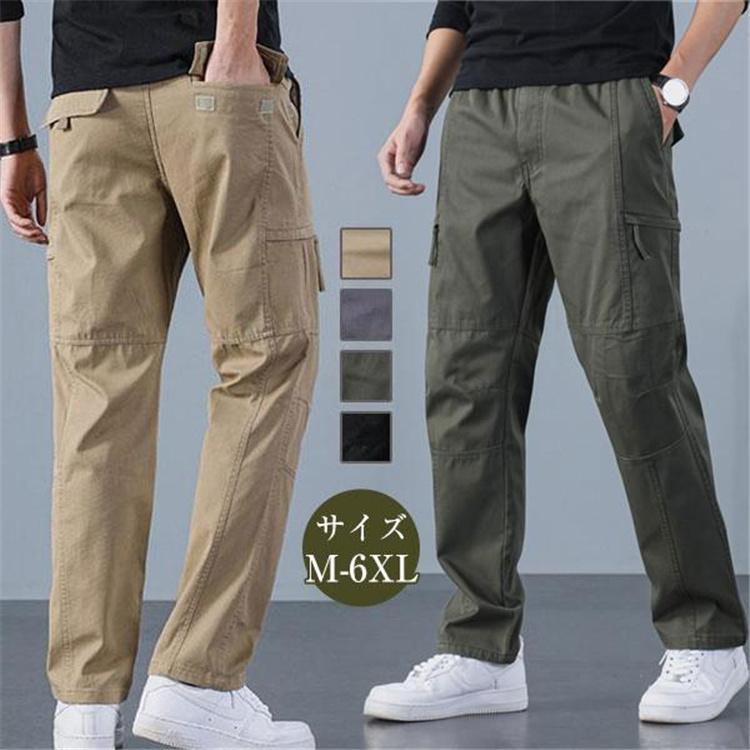 カーゴパンツ メンズ チノパン 秋冬 厚手 ロング 綿 ストレッチ ファスナーポケット 多ポケット 隠れポケット スリム 通勤 美脚 ゴルフ 高品質