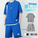 セットアップ メンズ ルームウェア 重ね着風 上下 半袖Tシャツ ショートパンツ 短パン トップス 夏用 スポーツ夏